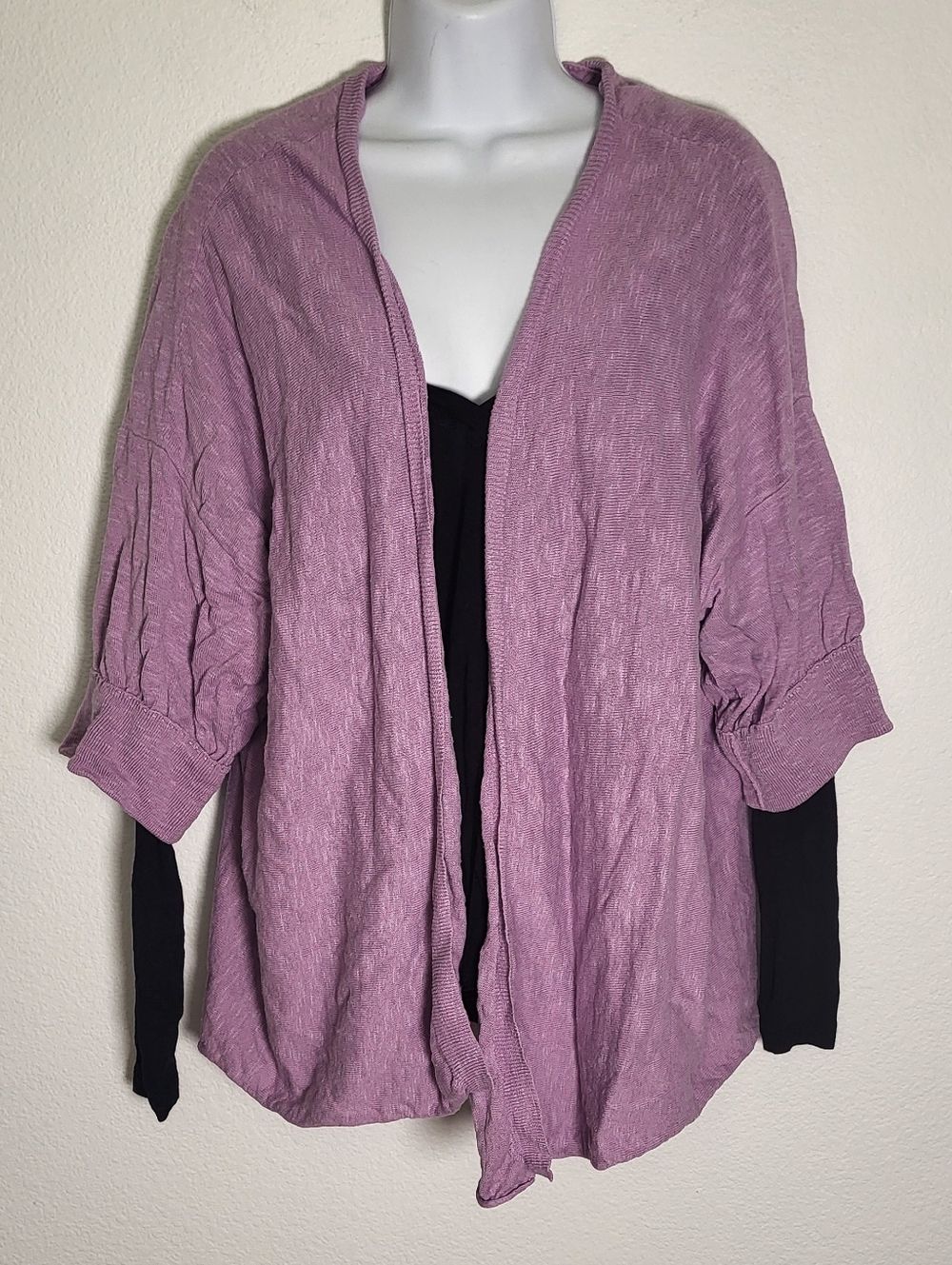 Eileen Fisher Linen Cotton Slub Cardagin Shrug size Medium